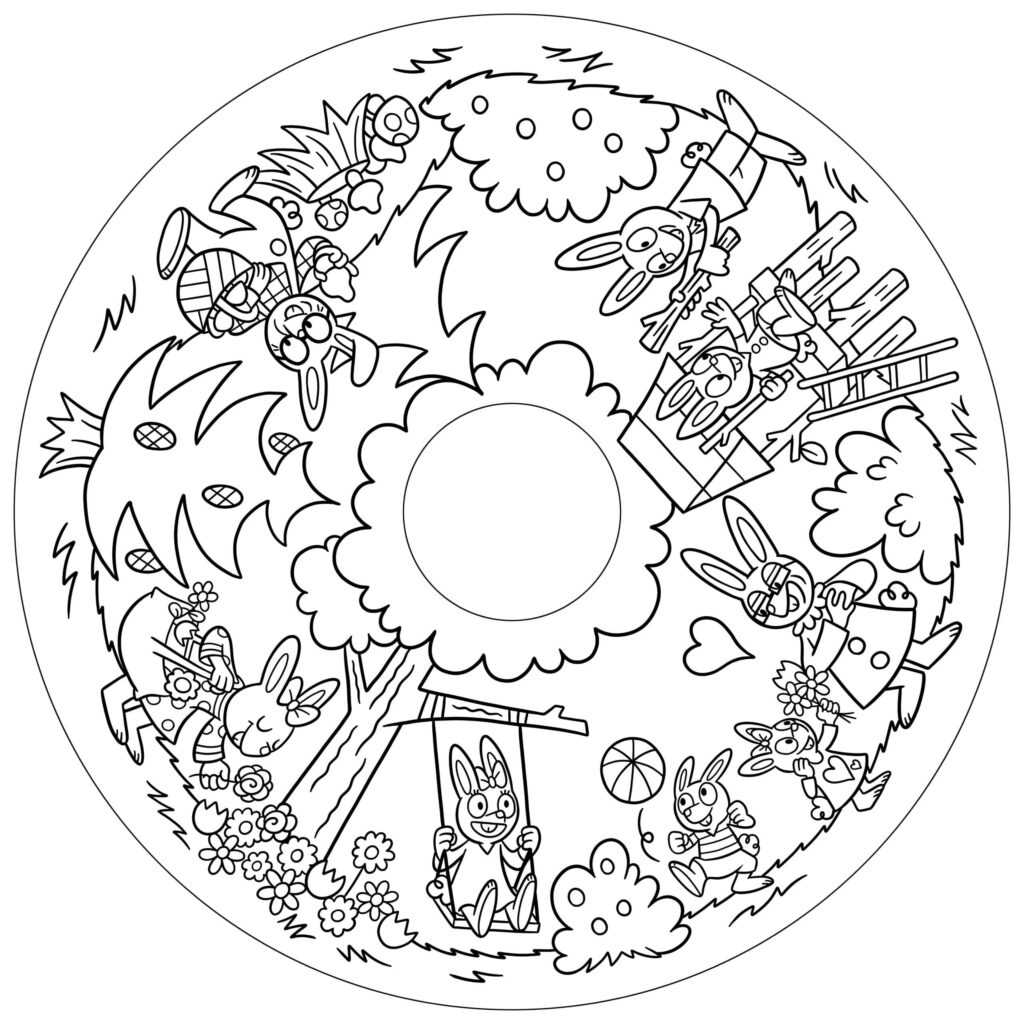 Recharge coloriage enfant 10 feuilles – Petits Lapins (dès 2 ans)