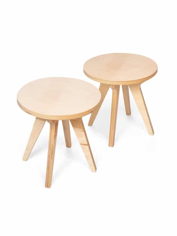 Lot de 2 tabourets enfants en bois – Design scandinave | Drawin’kids®