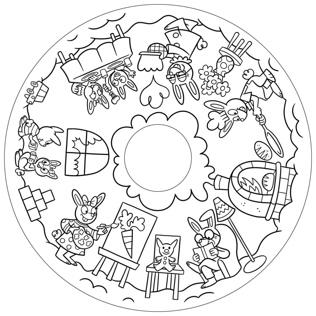 Recharge coloriage enfant 10 feuilles – Petits Lapins (dès 2 ans)