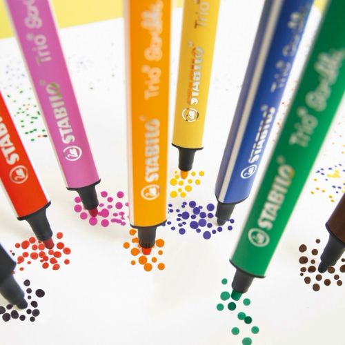 Lot de 8 feutres de coloriage pointe large STABILO Trio Scribbi