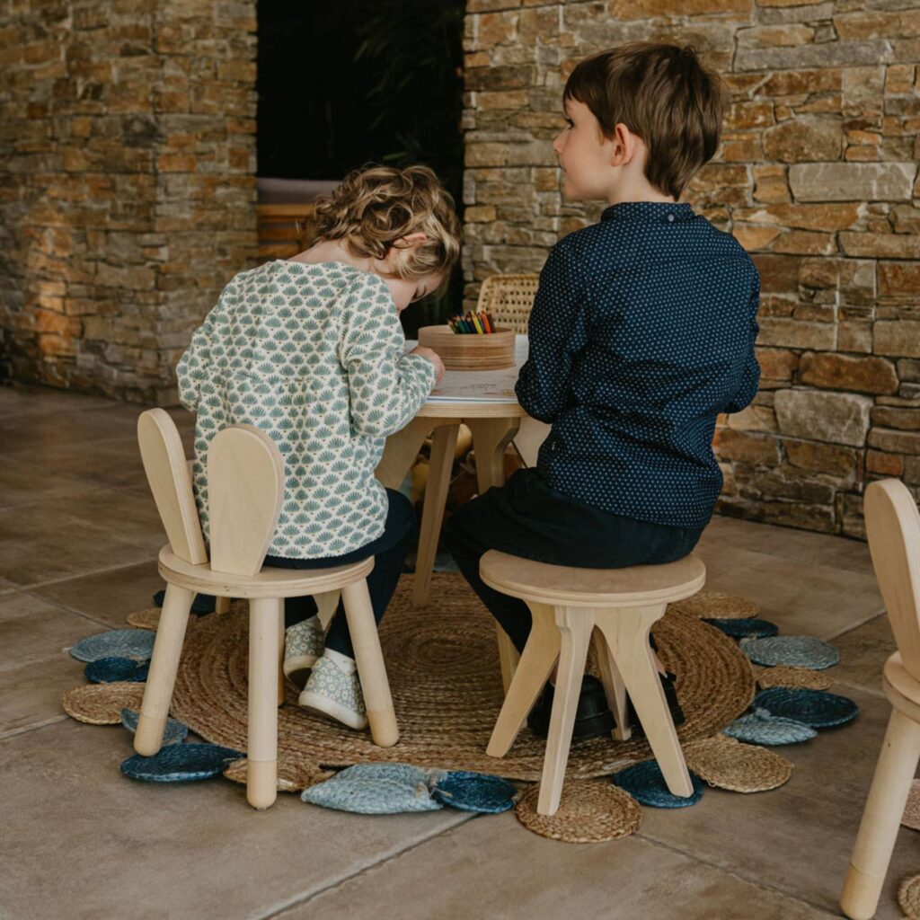 Lot de 2 tabourets enfants en bois – Design scandinave | Drawin’kids®