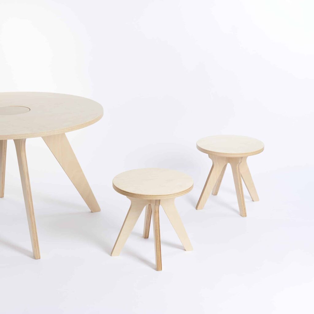 Lot de 2 tabourets enfants en bois – Design scandinave | Drawin’kids®
