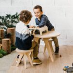 Lot de 2 tabourets enfants en bois – Design scandinave | Drawin’kids®