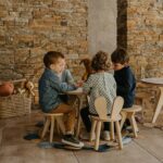 Lot de 2 tabourets enfants en bois – Design scandinave | Drawin’kids®