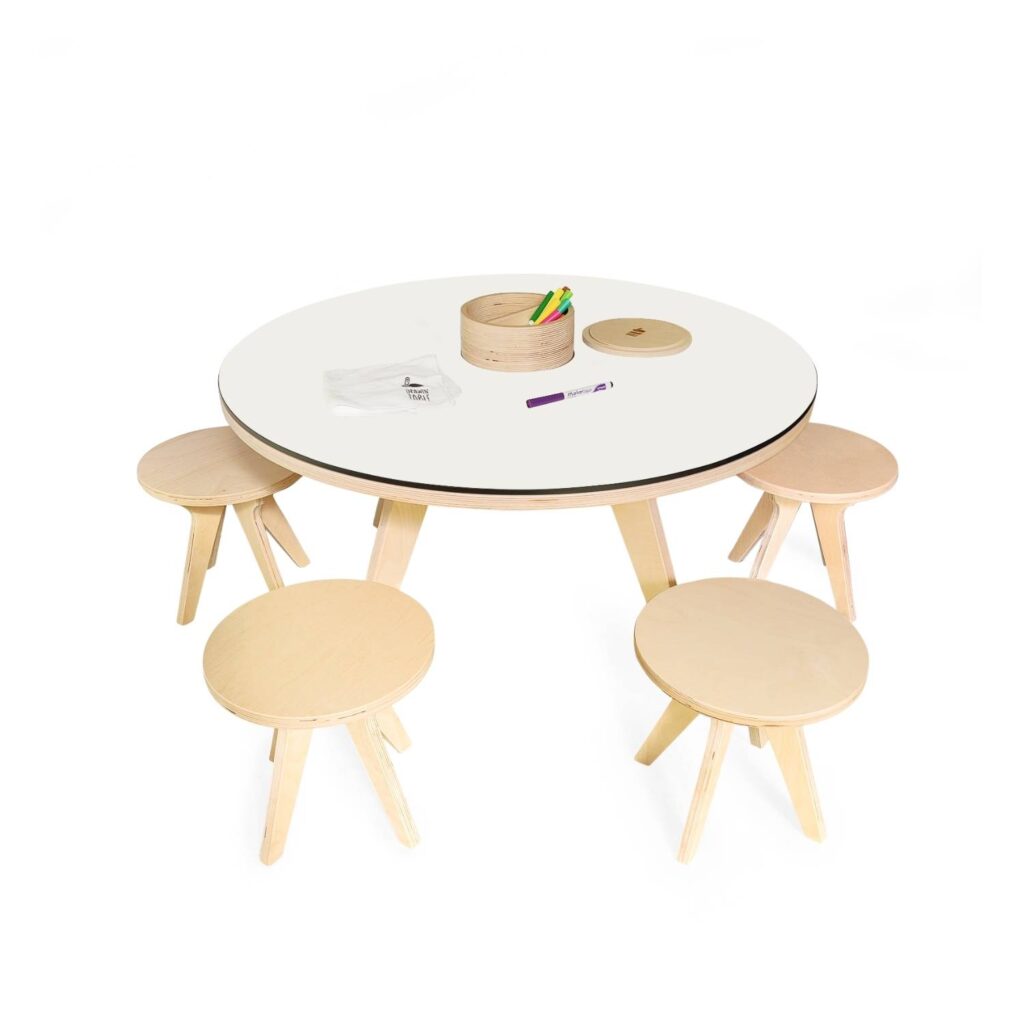 Ensemble Drawin’table® XXL + 4 tabourets – Table à dessin pour enfants