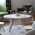 Drawin’table® XXL – Table à dessin pour enfants en bois naturel (Ø 90 cm)