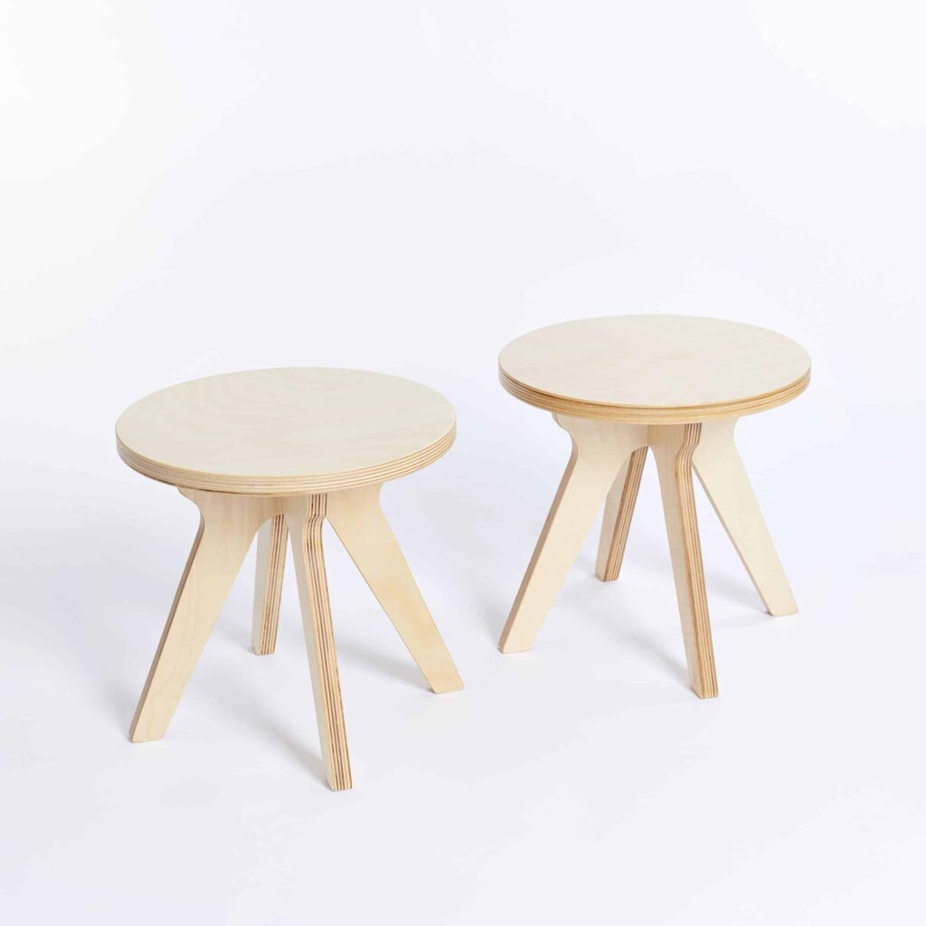 Lot de 2 tabourets enfants en bois – Design scandinave | Drawin’kids®