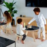 Lot de 2 tabourets enfants en bois – Design scandinave | Drawin’kids®