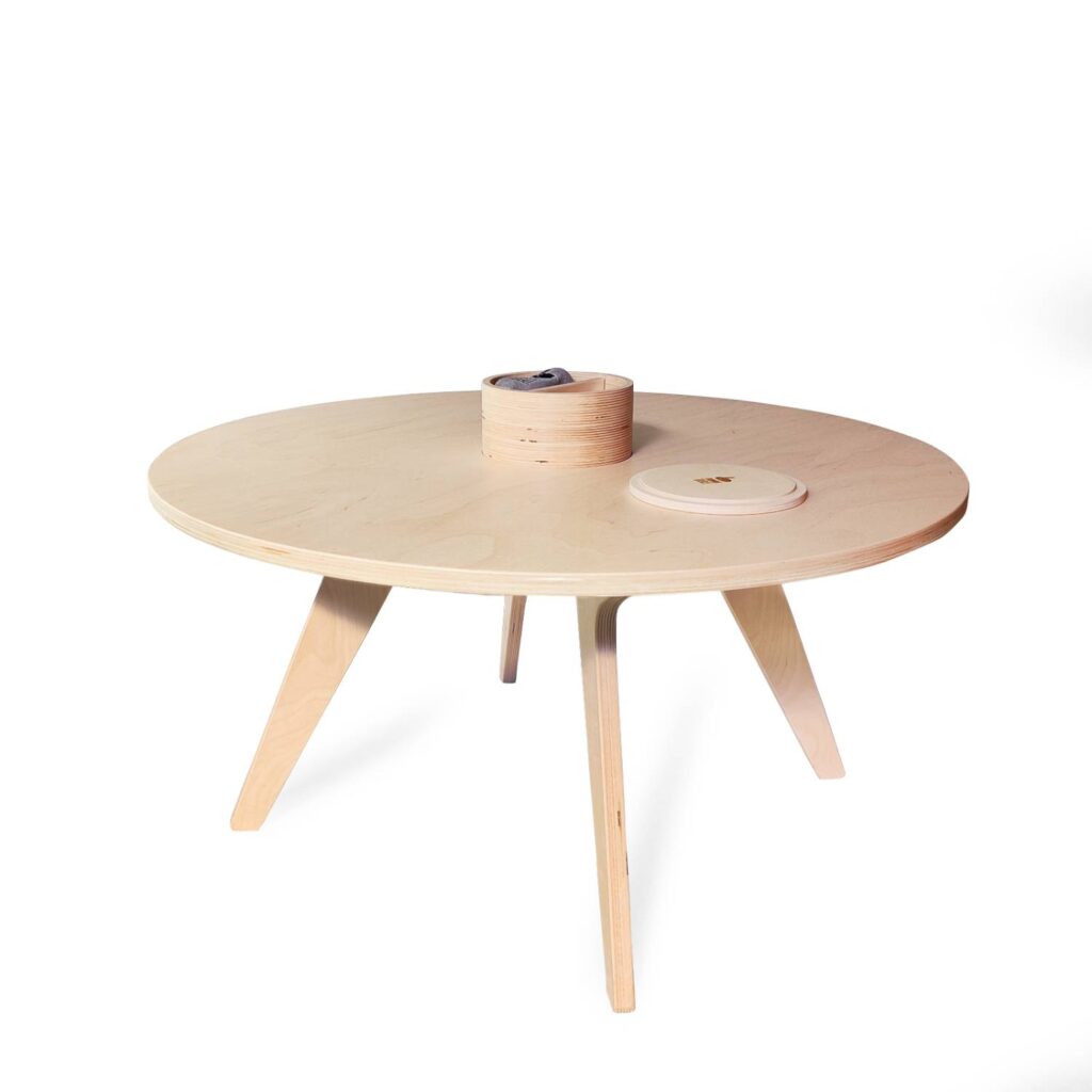 Drawin’table® XXL – Table à dessin pour enfants en bois naturel (Ø 90 cm)