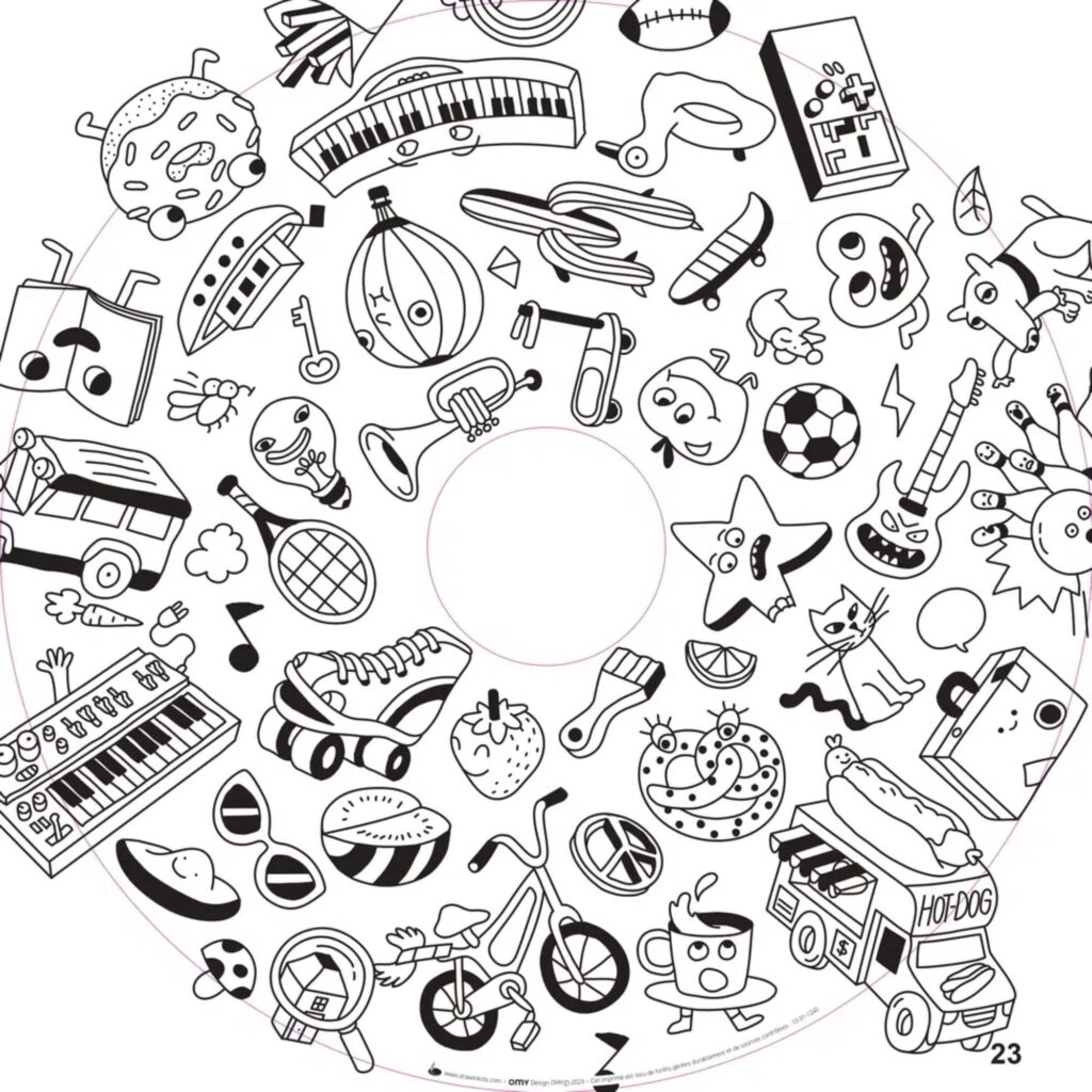 Recharge coloriage enfant 10 feuilles – OMY® Objets & imaginaire (dès 4 ans)